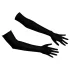 Cottelli - Gants satinés longs - noir - taille S-L