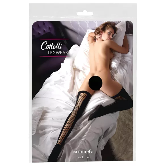 Cottelli - Bas couture sexy - noir - M/L