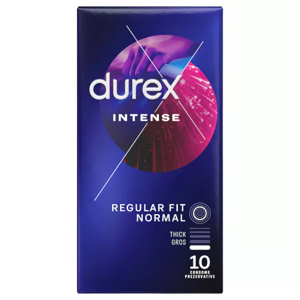 Durex Intense - préservatif nervuré et à picots - boîte de 10
