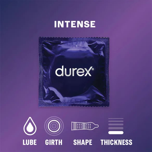 Durex Intense - préservatif nervuré et à picots - boîte de 10