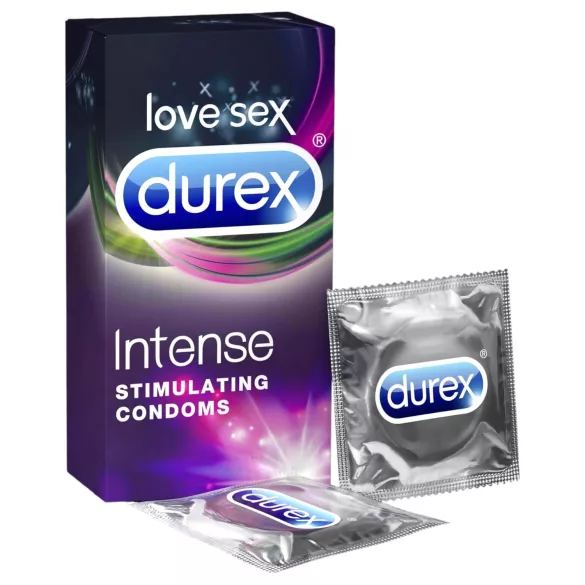 Durex Intense - préservatif nervuré et à picots - boîte de 10