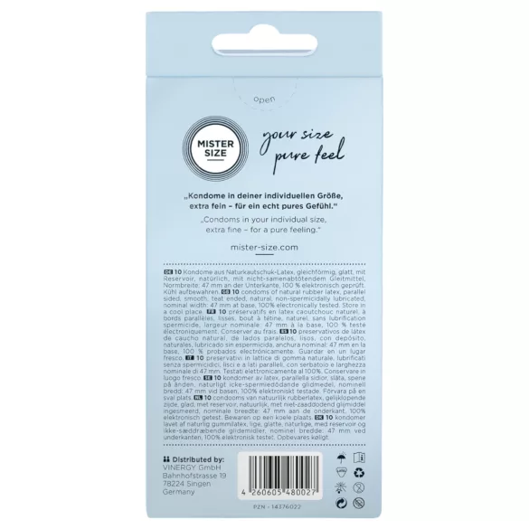 Mister Size - préservatif fin - 47mm - boîte de 10