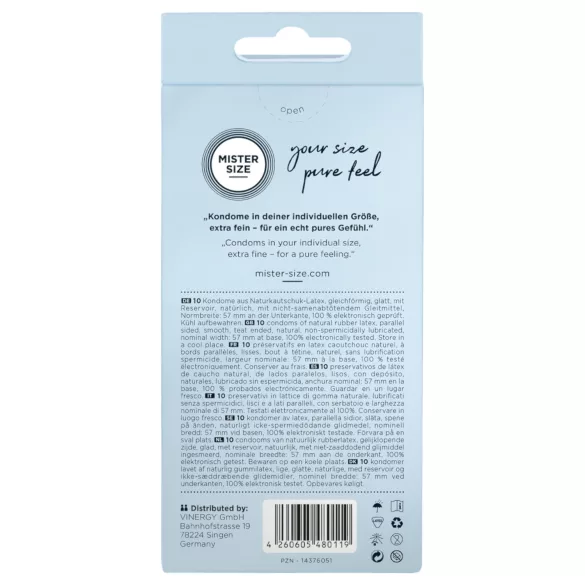 Mister Size - préservatif fin - 57mm - boîte de 10