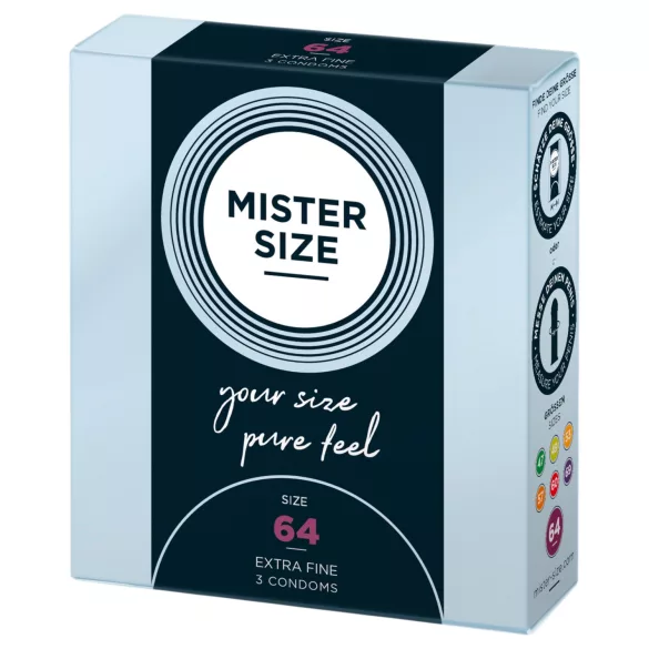 Mister Size - préservatif ultra fin 64mm - boîte de 3