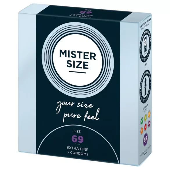 Mister Size - préservatif extra fin - grande taille 69mm - boîte de 3