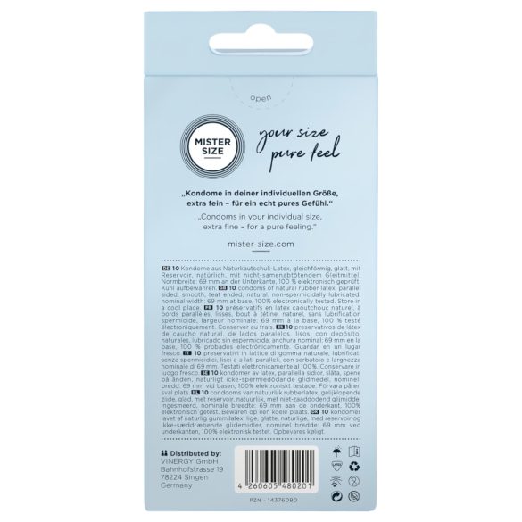 Mister Size - préservatif fin - grande taille 69mm - boîte de 10