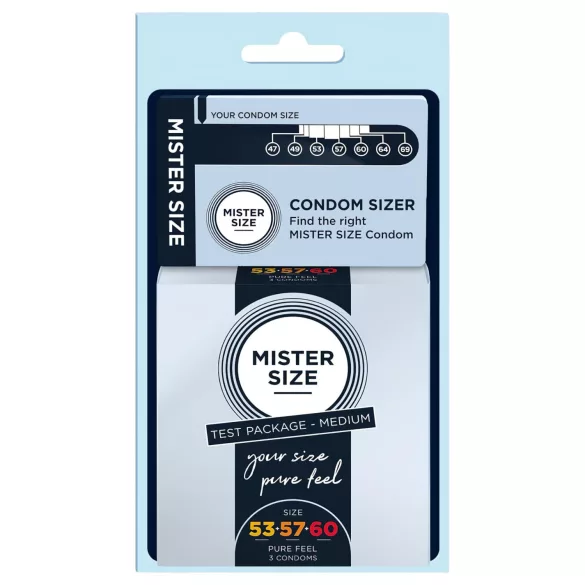 Mister Size - Préservatif échantillon avec mesureur pénis - 3 pièces