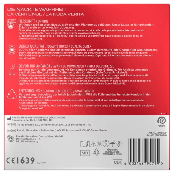 Durex - Préservatifs XXL (boîte de 30)