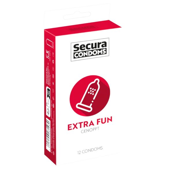 Secura Extra Fun - préservatifs pointillés - 53mm (12pcs)