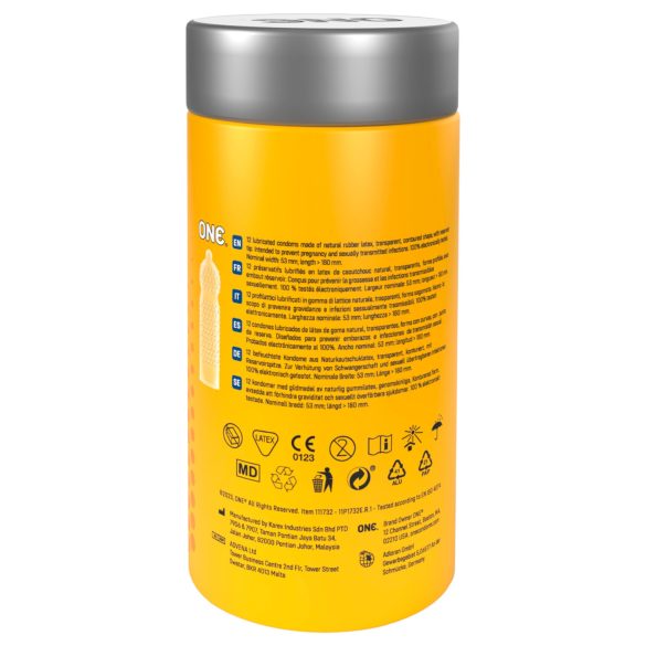 ONE - préservatif texturé - à points stimulants - boîte de 12