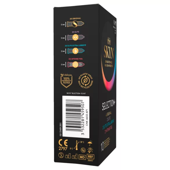 SKYN Selection+ - assortiment de préservatifs sans latex (boîte de 10)