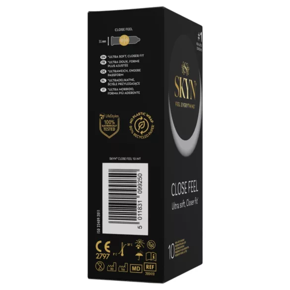 SKYN Close Feel - préservatifs sans latex, plus étroits (boîte de 10)