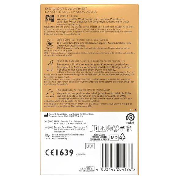 Durex Hautnah - préservatif extra lubrifié - boîte de 10