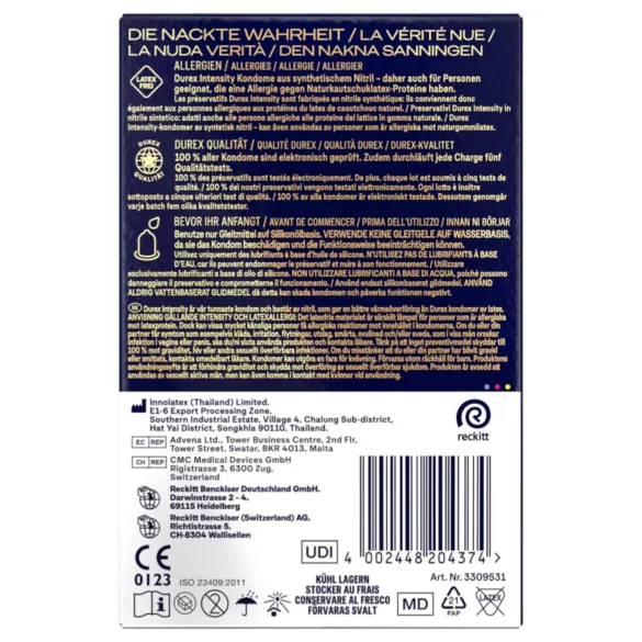 Durex Intensity - préservatif fin sans latex - boîte de 20
