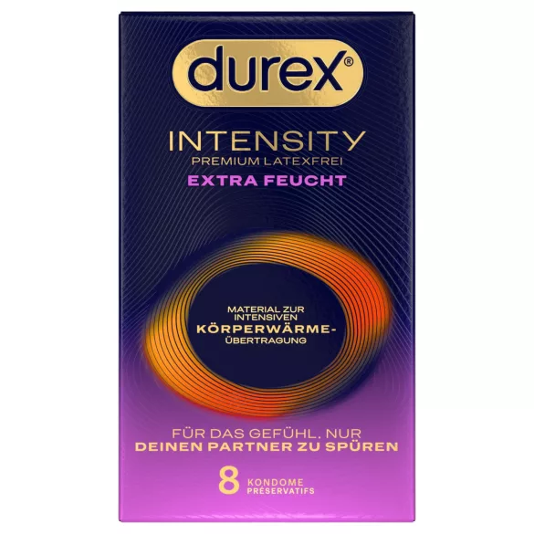 Durex Intensity - préservatifs sans latex extra lubrifiés (boîte de 8)