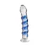 Icicles No. 5 - godemichet en verre spirale - transparent bleu