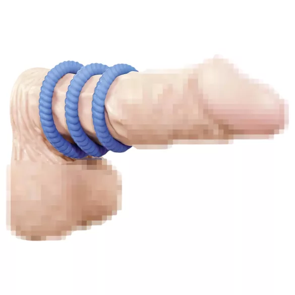 You2Toys - Anneau pénien triple - silicone bleu