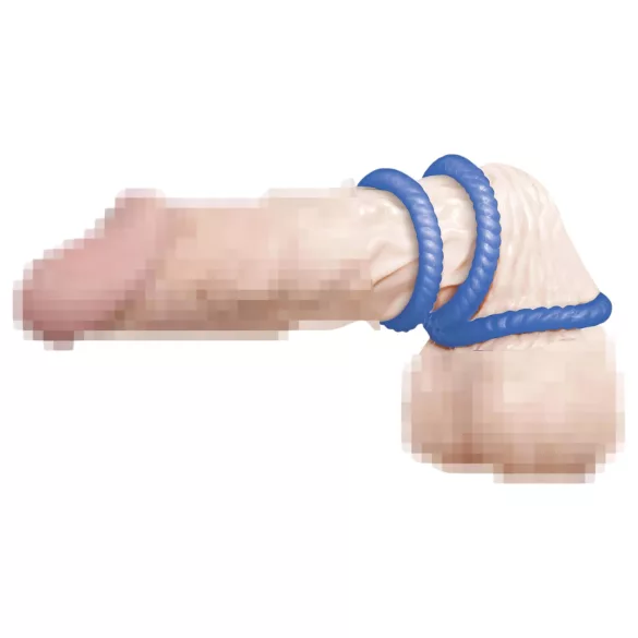 You2Toys - Anneau pénien triple - silicone bleu