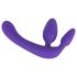 Triple dildo violet sans harnais (fixation facile)