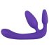 Triple dildo violet sans harnais (fixation facile)