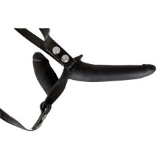 You2Toys - Double dildo silicone noir à attacher You2Toys - Double dildo silicone noir à attacher