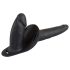 You2Toys - Double dildo silicone noir à attacher