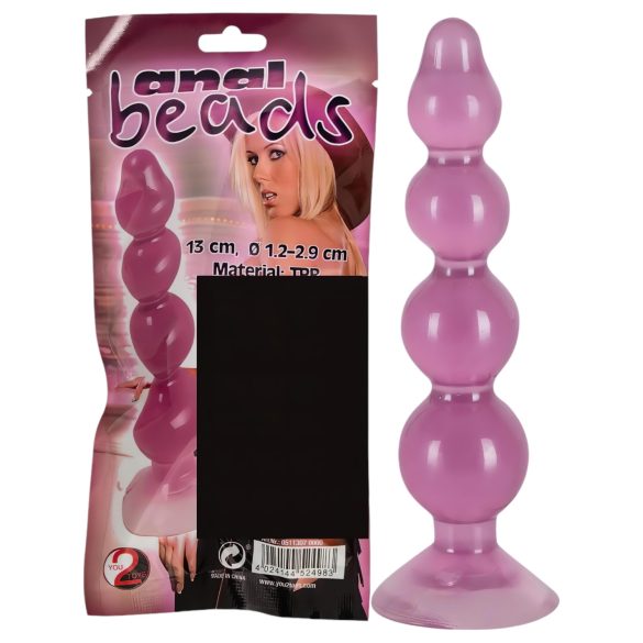 You2Toys - chapelet anal - plug avec ventouse - silicone violet