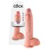 King Cock Dildo Réaliste 25 cm avec Testicules - Naturel