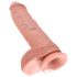 King Cock Dildo Réaliste 25 cm avec Testicules - Naturel