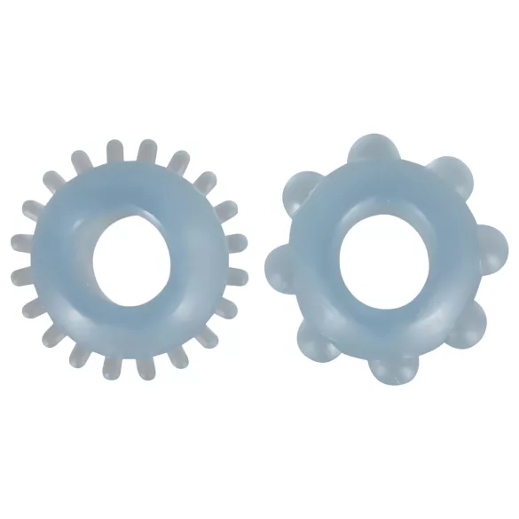 You2Toys - Anneau pénis duo - silicone transparent bleu