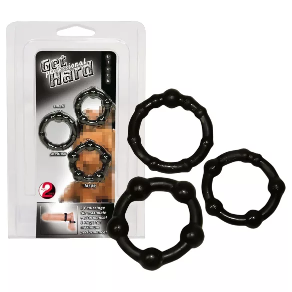 You2Toys - Set anneaux pénis - silicone noir (3 pièces)