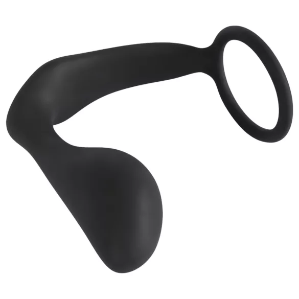 Black Velvets - plug anal avec anneau pénien - silicone noir