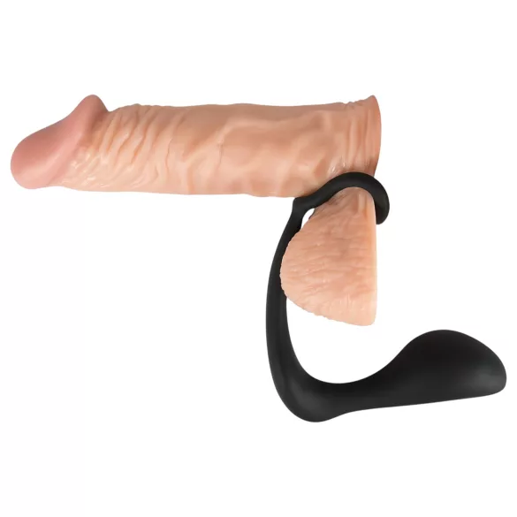 Black Velvets - plug anal avec anneau pénien - silicone noir
