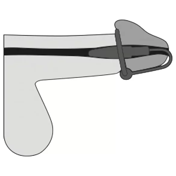 Plug pénien - anneau en silicone pour gland avec dilatateur conique (lila-argent)