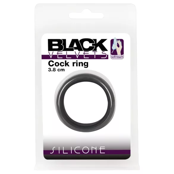 Black Velvets - anneau pénien épais 3,8 cm - silicone noir