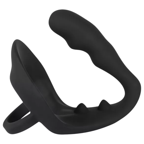 Black Velvets - plug anal avec anneau pénis et testicules - silicone noir