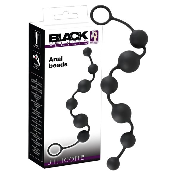 Black Velvet - 6 perles anales (noir)