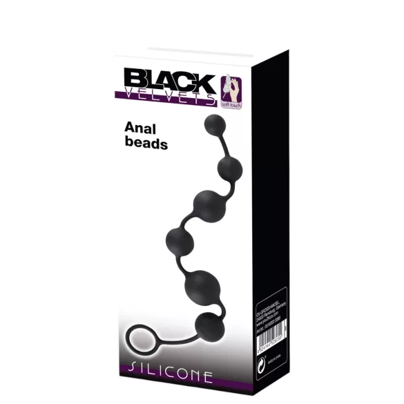 Black Velvets - godemichet anal à 6 perles (noir)