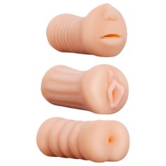 XXX To GO Juicy Set (3pcs) - Masturbateur vagin, bouche, anus   XXX To GO Juicy Set (3pcs) - Masturbateur vagin, bouche, anus