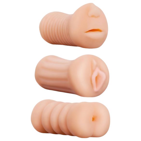XXX To GO Juicy Set (3pcs) - Masturbateur vagin, bouche, anus