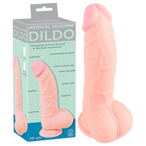 Dildo médical en silicone (20cm) - naturel