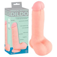 Dildo en silicone médical droit (20 cm) - naturel