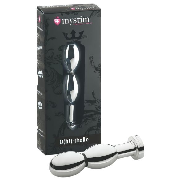 mystim O(h!)-thello - plug anal électro boule argenté