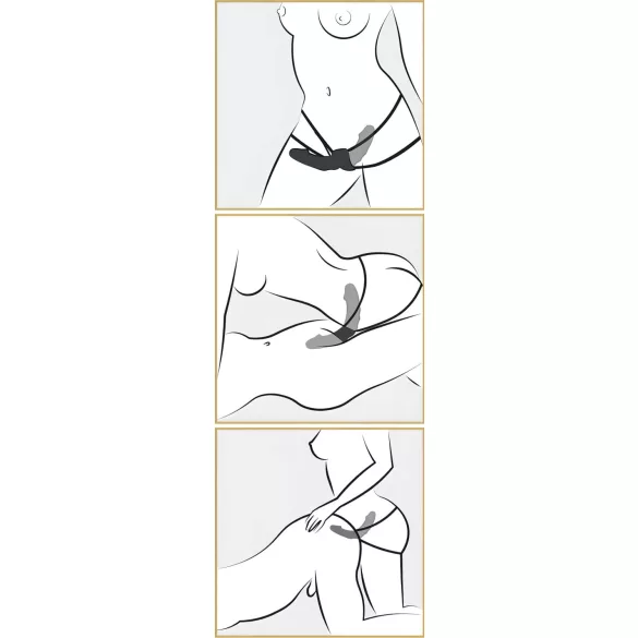 Fetish - gode ceinture double vibrant - silicone noir