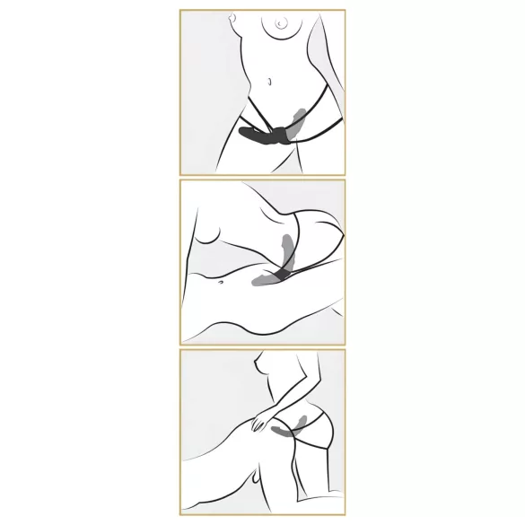 Pipedream - Godemichet double strap-on (noir) - Fetish