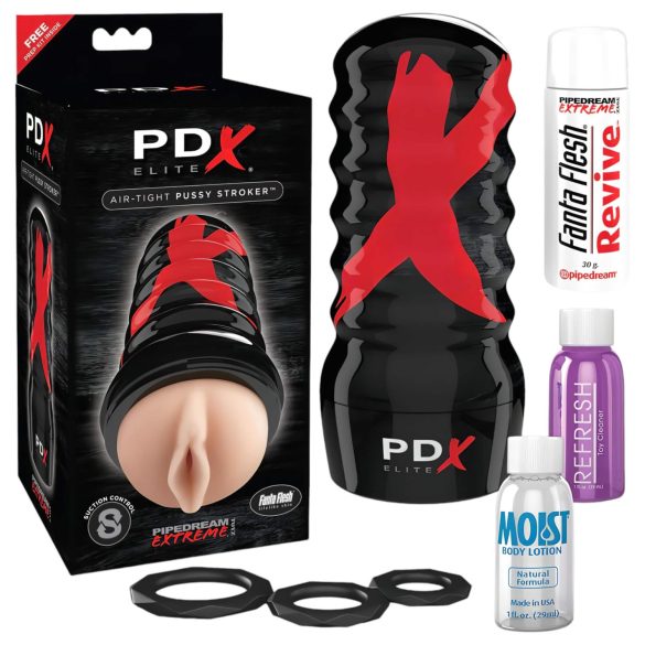 PDX Elite Air-Tight - Masturbateur manuel effet ventouse (peau naturelle)