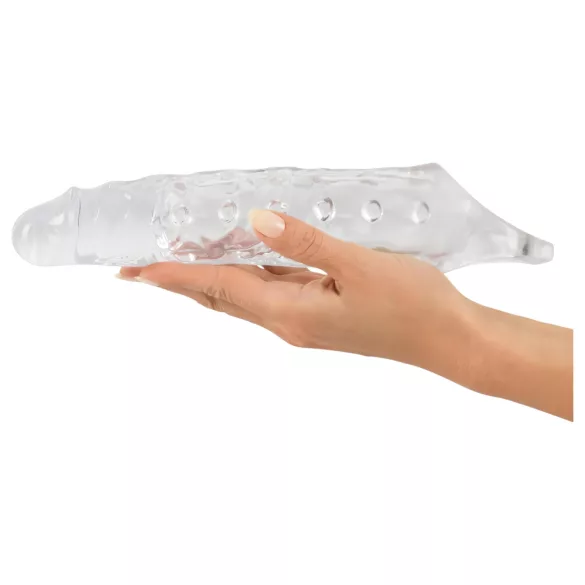 Crystal Skin - gaine pénis d’extension à boules - transparent