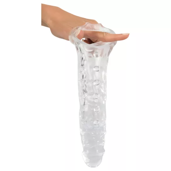 Crystal Skin - gaine pénis d’extension à boules - transparent