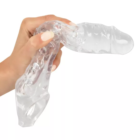 Crystal Skin - gaine pénis d’extension à boules - transparent