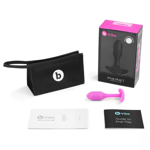 b-Vibe Snug Plug 1 - plug anal avec poids interne (55 g, rose)